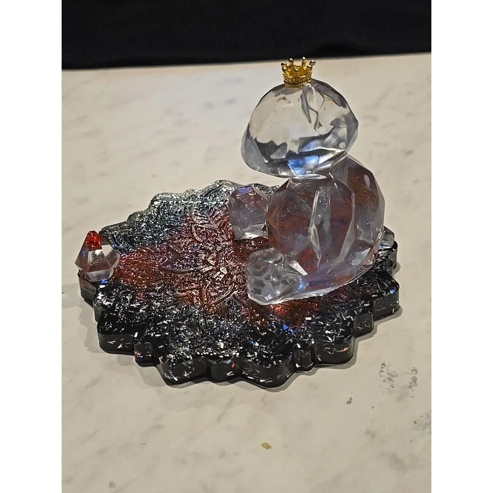 Handmade Resin Cell Phone‎ Holder Red Black Clear Bear 737